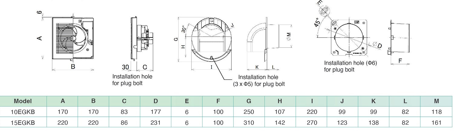 KDK 15EGKB Exhaust Fan (Bathroom Series), view 2