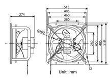 KDK 40GSC Industrial Ventilating Fan (High Pressure) 40 cm (16"), view 2