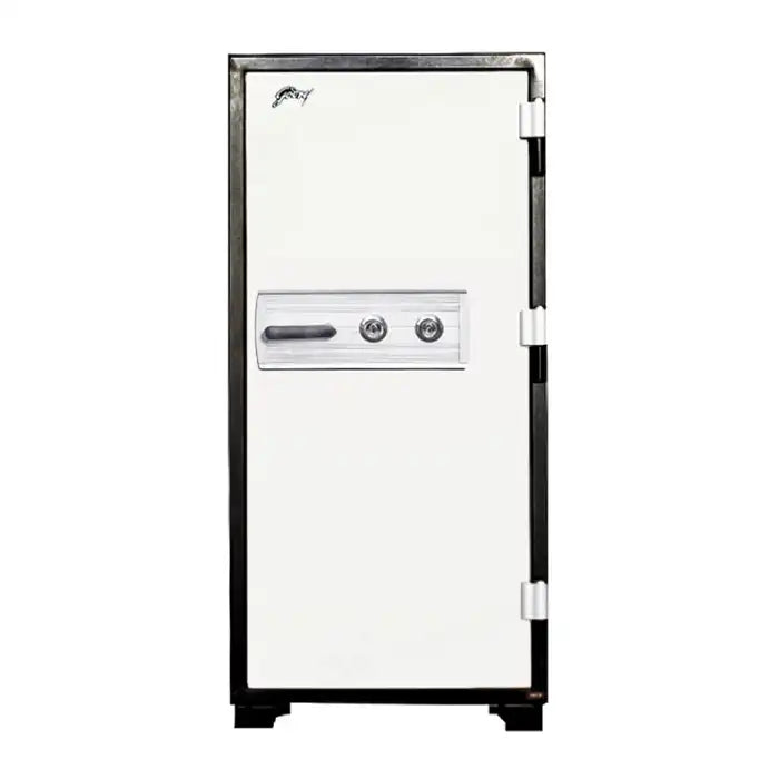 Godrej Centiguard FR1060 fire-resistant safe, key lock, front view. Elite Radio Sri Lanka.