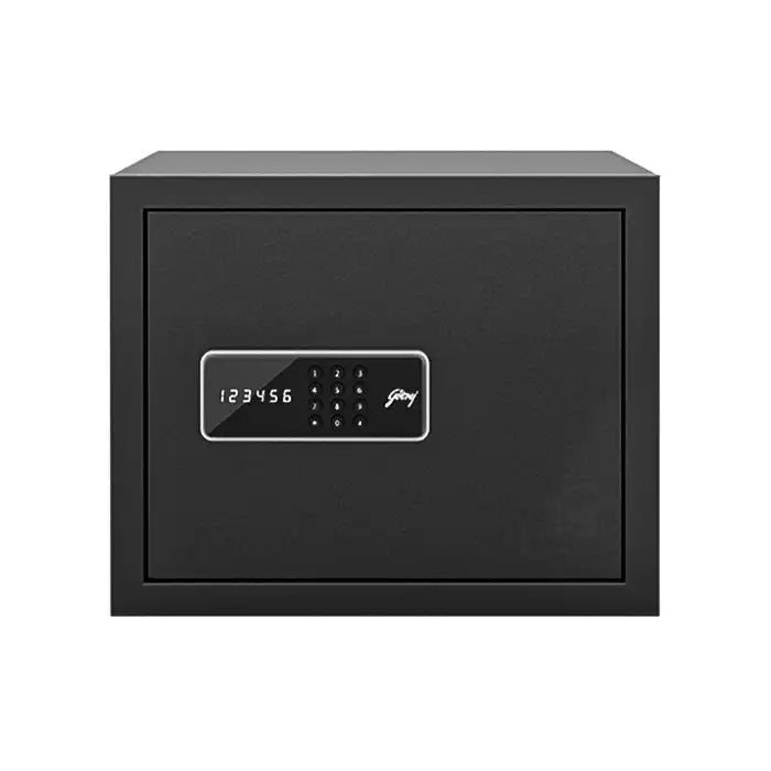 Godrej NX Pro 30L digital home safe, Ebony, front view. Elite Radio Sri Lanka.