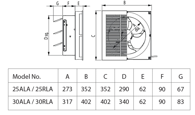 KDK 25ALA Ventilating Fan (Automatic Shutter Louver) 10", view 2