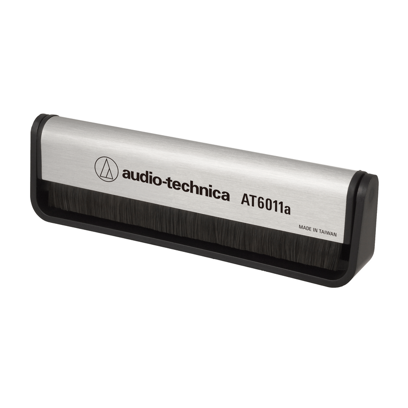 Elite Radio Audio-Technica AT6011A anti-static vinyl record brush with soft conductive synthetic fibres and silver handle