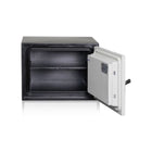 Godrej Safire 30H Safe, 2-Key Lock, door open showing interior. Elite Radio Sri Lanka.