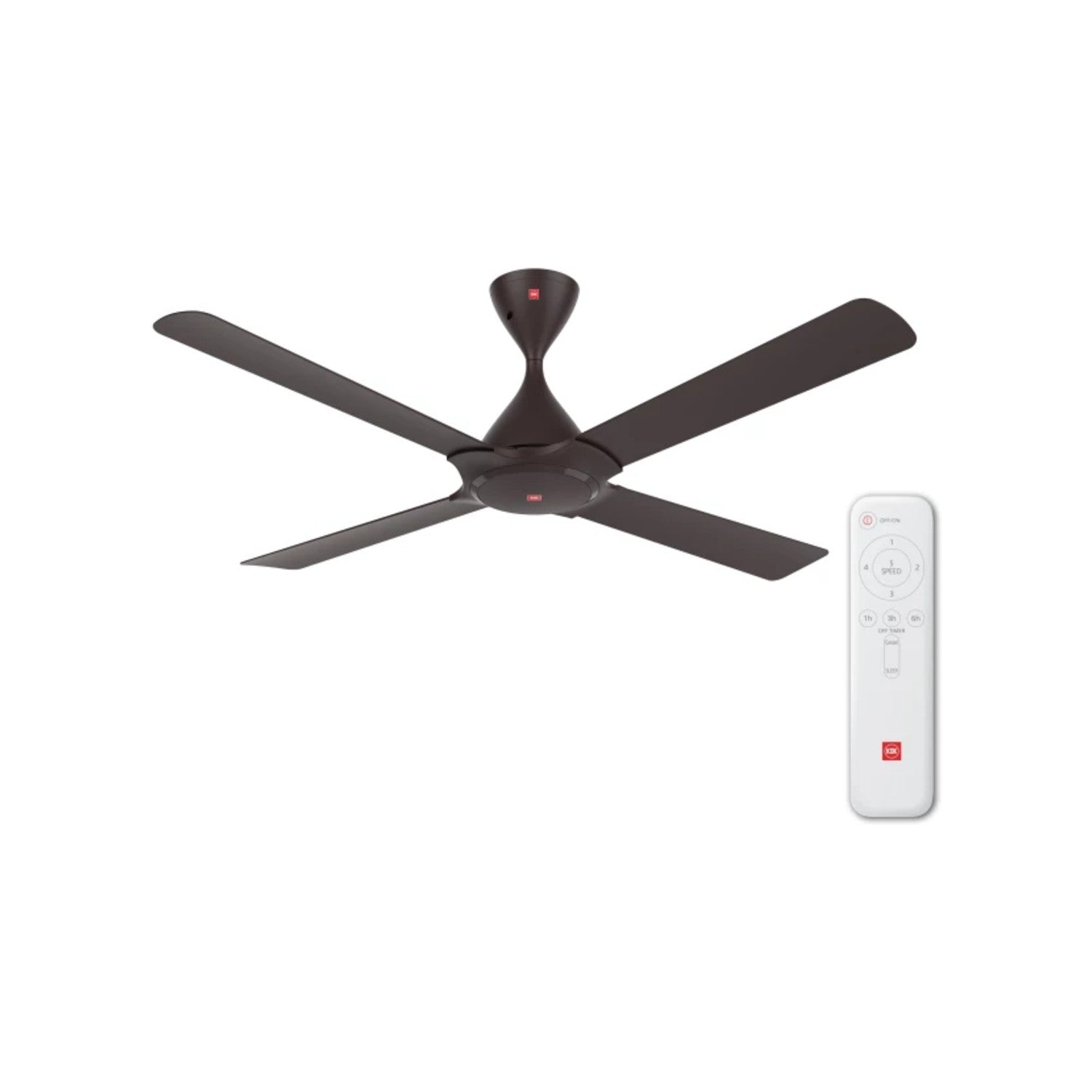 KDK Ceiling Fan H56DV, front view on white. Elite Radio.