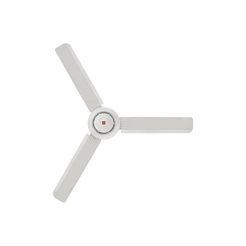KDK Ceiling Fan M48XG, angled view on white. Elite Radio.