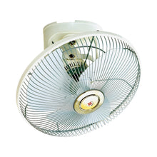 Elite Radio KDK M40R 16-inch white ceiling-mounted orbital fan with metal blades and 360° oscillation.