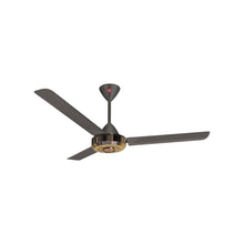 Elite Radio KDK N56YG 56-inch decorative ceiling fan with 3 dark grey blades and polished brass accents.