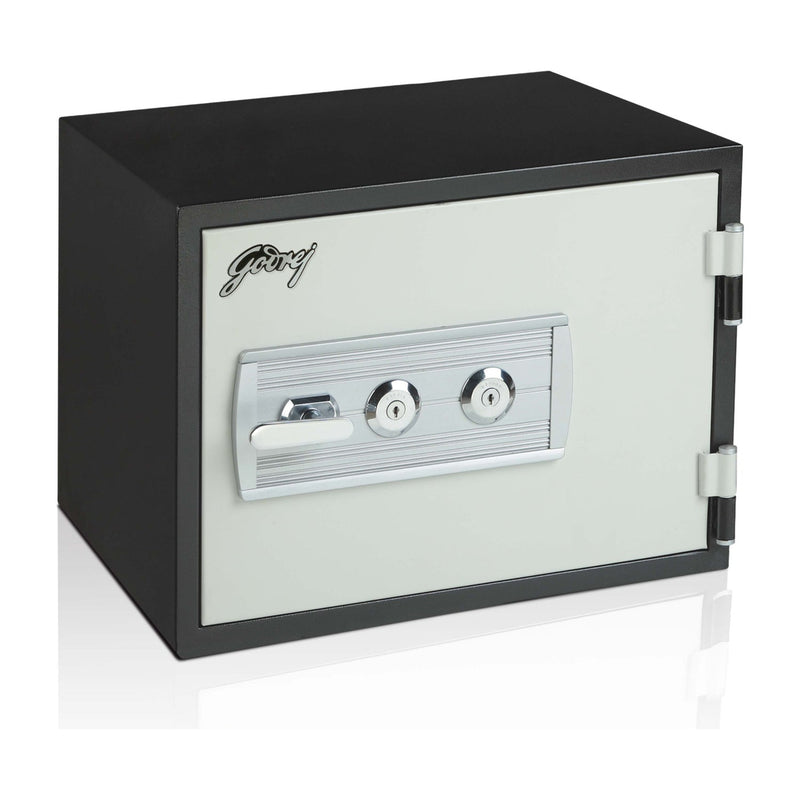 Godrej Safire 20H safe with 2-key lock, black and white finish