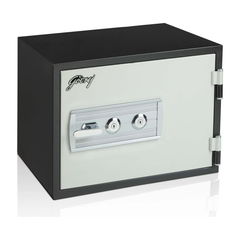 Godrej Safire 30H safe with 2-key lock, black and white finish