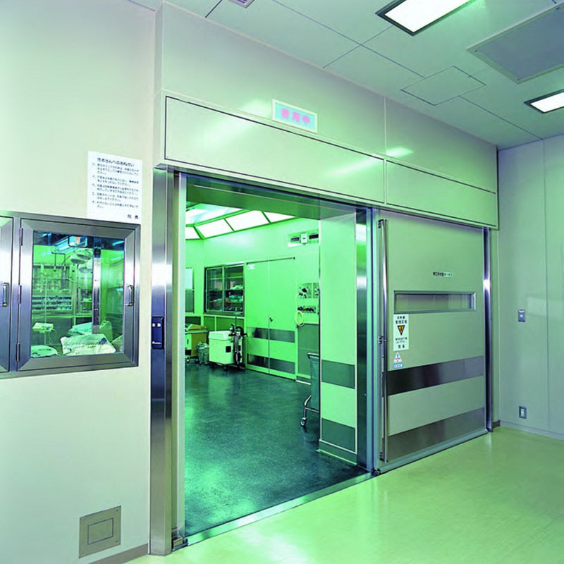 NABCO NAT DOOR air-tight automatic sliding door in a hospital corridor